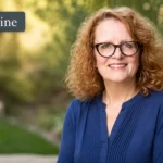 Karen Kline portrait with a soft background and name label in the upper corner.